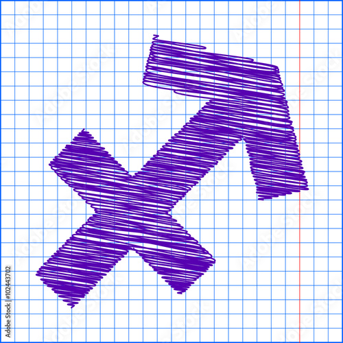 Scribble icon on the school paper