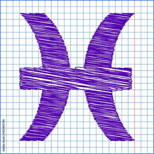Scribble icon on the school paper