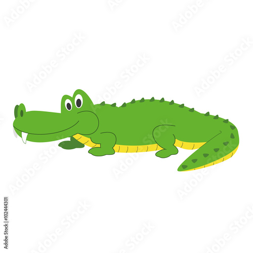 Cute cartoon alligator vector illustration