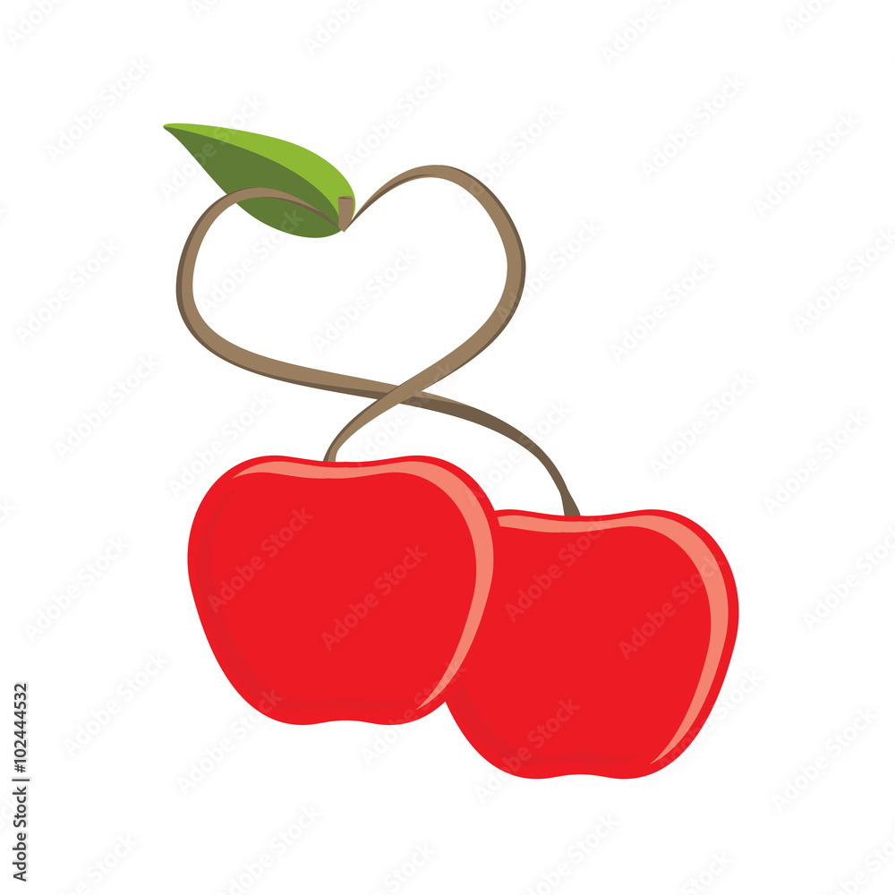 Obraz premium Love cherry vector