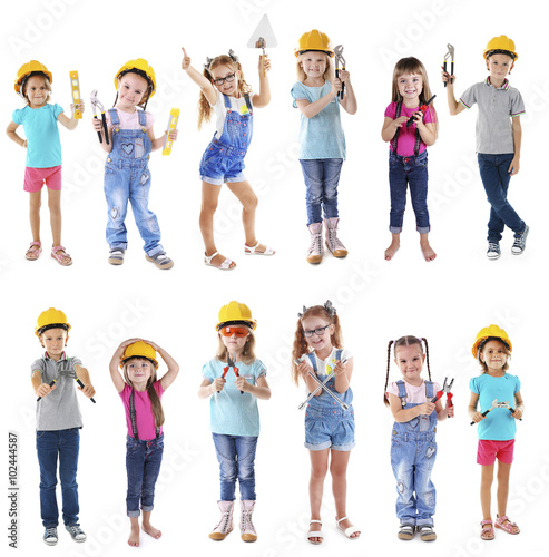 Cute children with tools is...