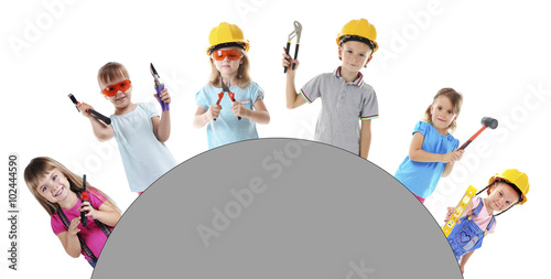 Cute children with tools is...