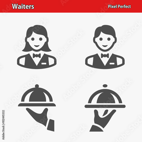 Waiters Icons. Professional, pixel perfect icons optimized for both large and small resolutions. EPS 8 format.