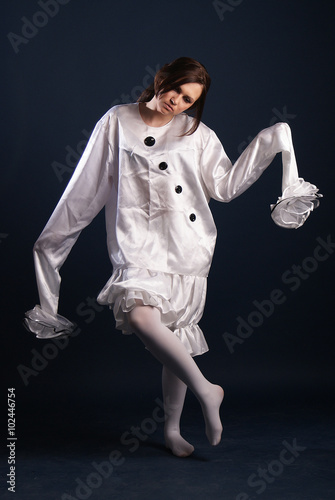 Pierrot costume.Isolated
