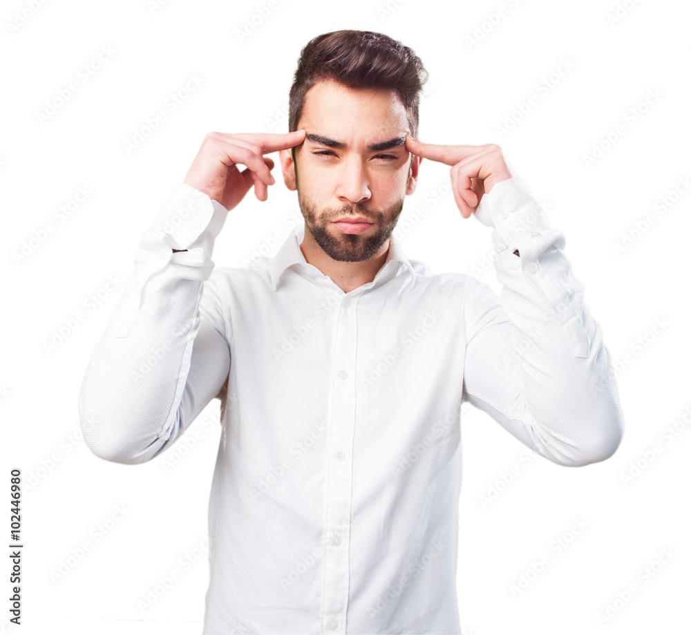 cool young man concentrated cool young man concentrated
