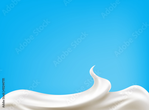 sour cream isolated on blue background