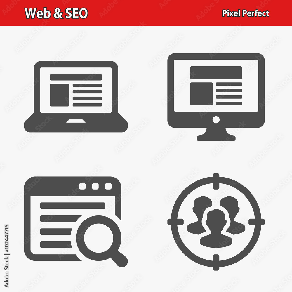 Web & SEO Icons. Professional, pixel perfect icons optimized for both large and small resolutions. EPS 8 format. Web & SEO Icons. Professional, pixel perfect icons optimized for both large and small resolutions. EPS 8 format.