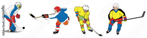 Hockey spelande barn