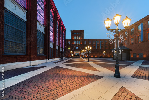 Shopping Mall in Lodz in the evening, Poland