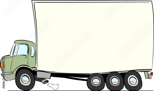 Heavy truck struggling forward, Tung lastbil kämpar sig fram