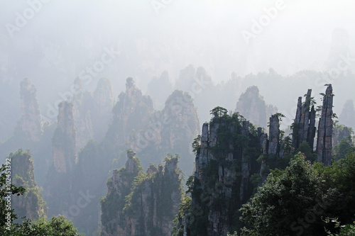 Famous Zhangjiajie National Forest Park in Hunan Province, China. © marimarkina