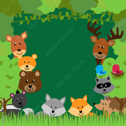 Forest Animals Vector Background