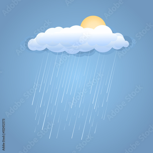 Rain summer cloud with sun
