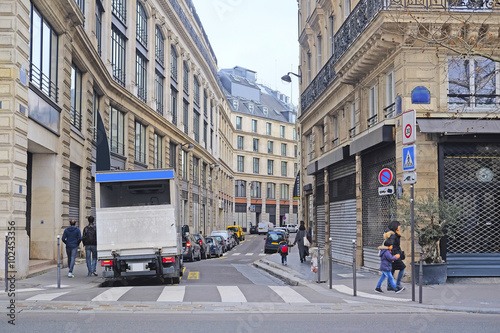 Photography Paris, France, February 6, 2016: truck on a parking in Paris, France