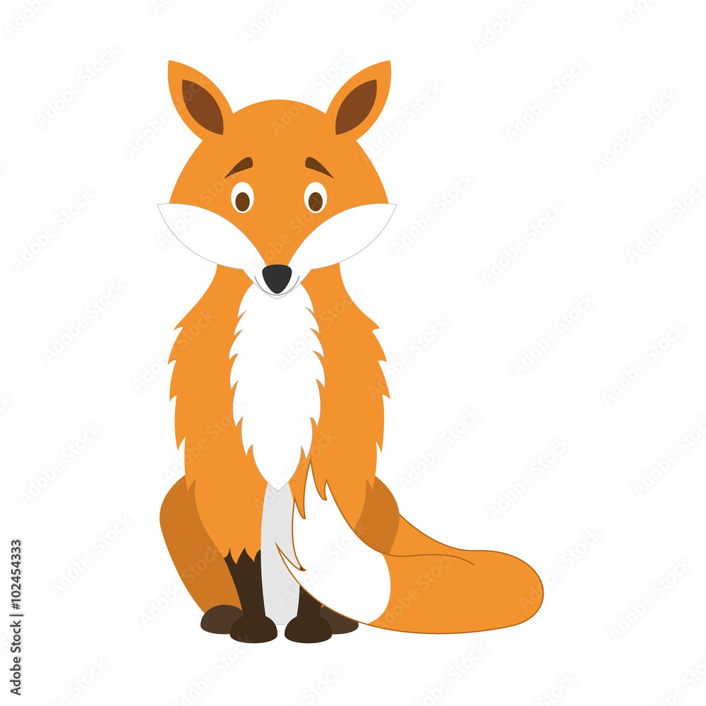 Cute cartoon fox vector illustration
