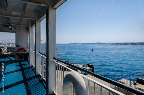 View of the sea from the ship