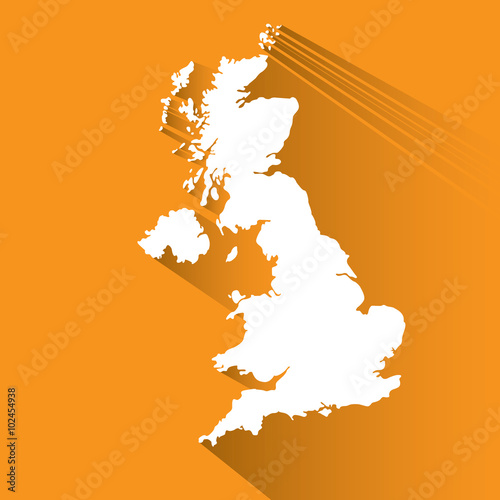 Vector map of Great Britain on white isolated - Illustration