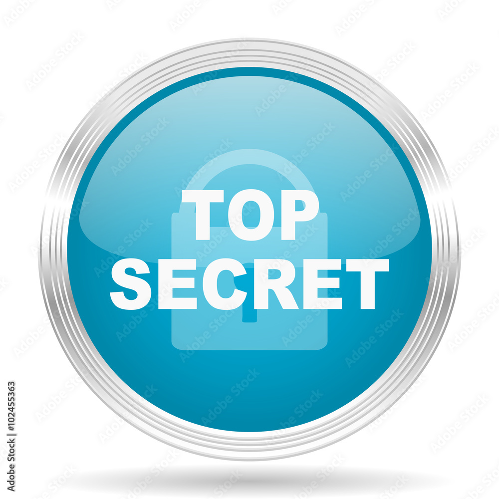 top seret blue glossy metallic circle modern web icon on white background top seret blue glossy metallic circle modern web icon on white background