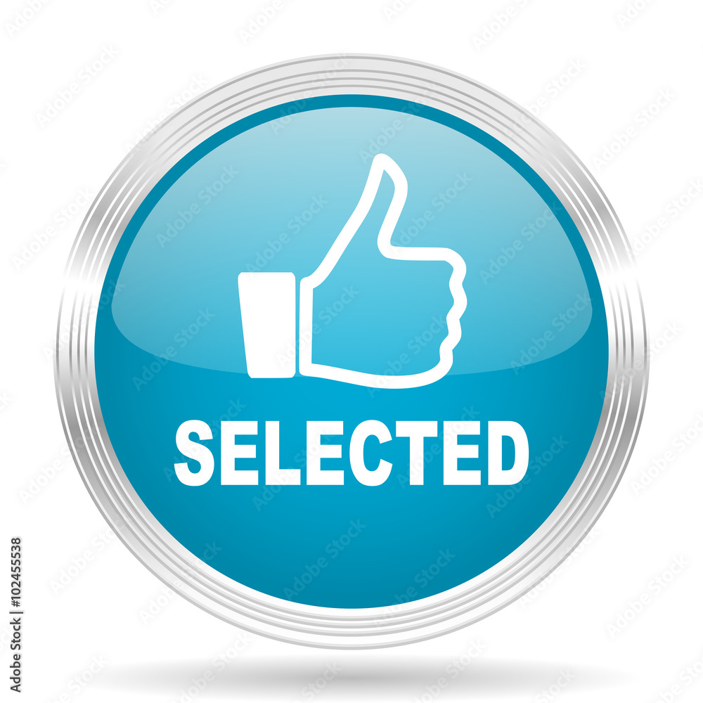 selected blue glossy metallic circle modern web icon on white background selected blue glossy metallic circle modern web icon on white background