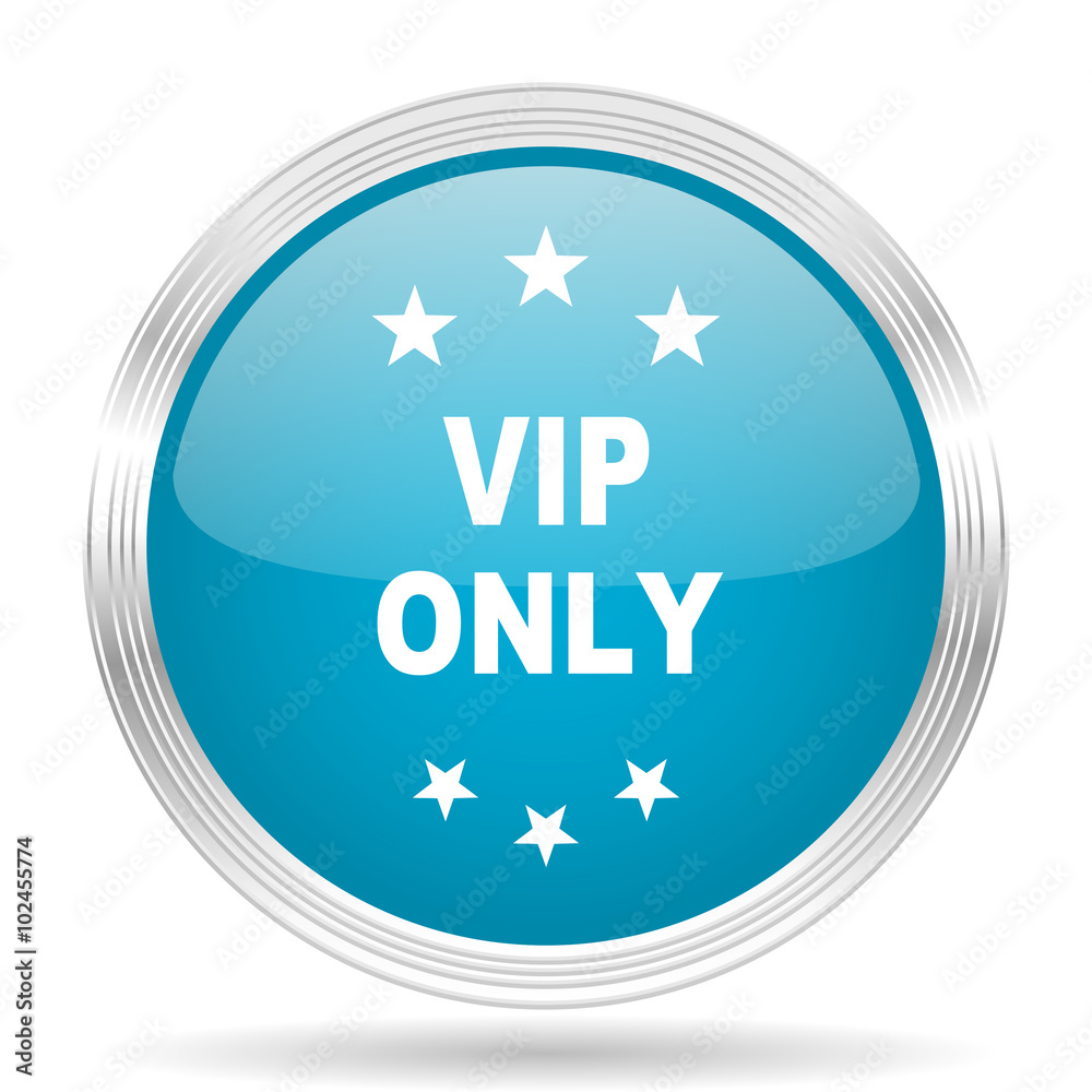 vip only blue glossy metallic circle modern web icon on white background vip only blue glossy metallic circle modern web icon on white background