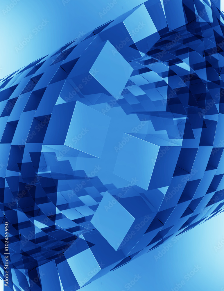 Abstract technical background,blue cubes