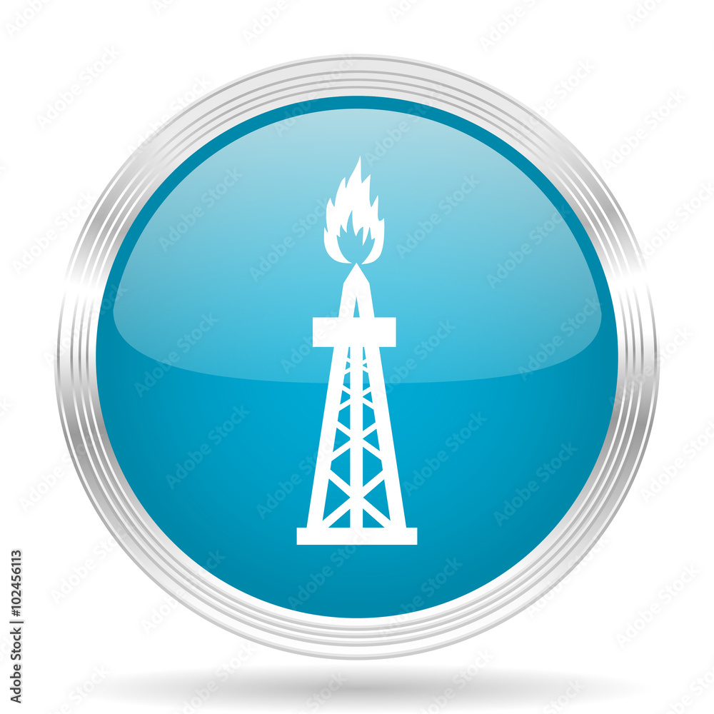 gas blue glossy metallic circle modern web icon on white background