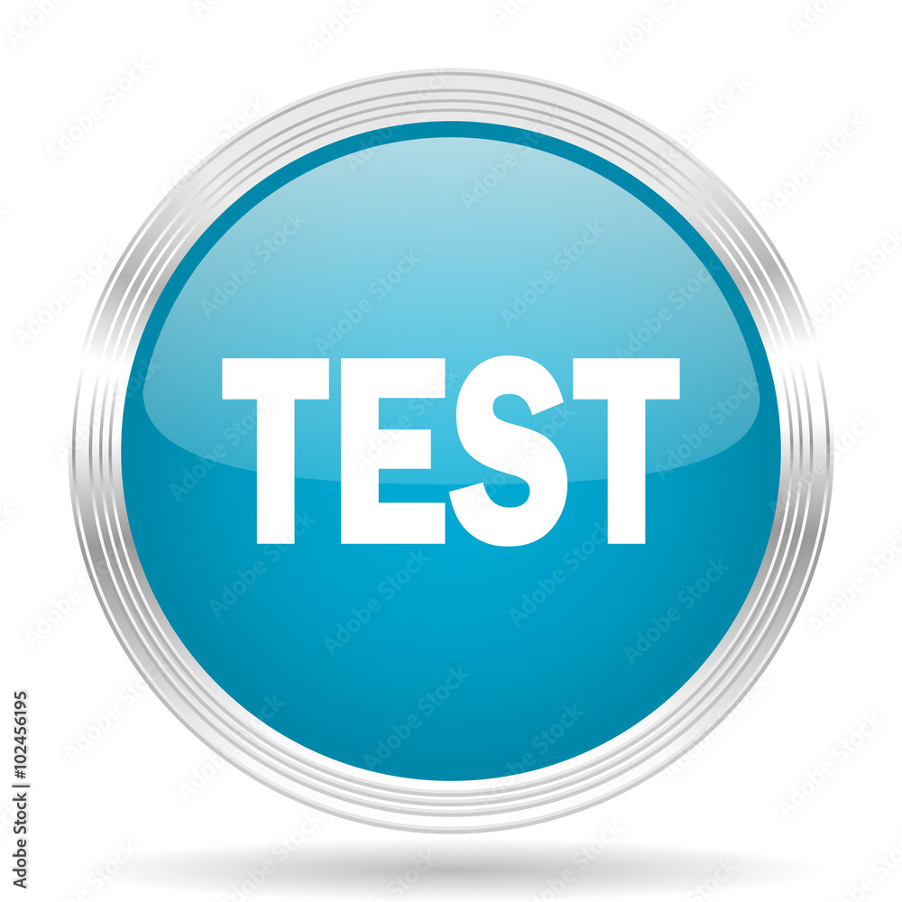test blue glossy metallic circle modern web icon on white background test blue glossy metallic circle modern web icon on white background