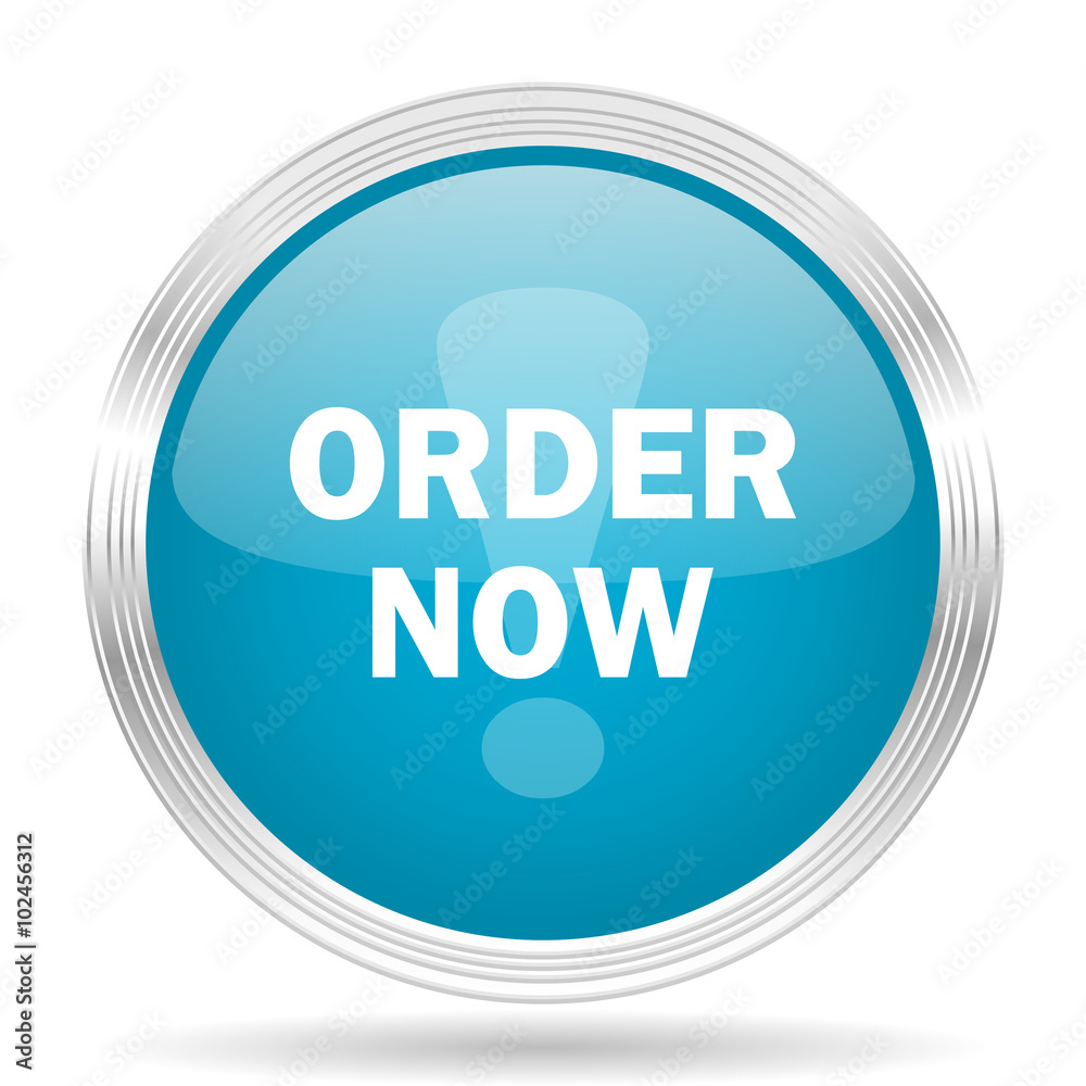 order now blue glossy metallic circle modern web icon on white background order now blue glossy metallic circle modern web icon on white background