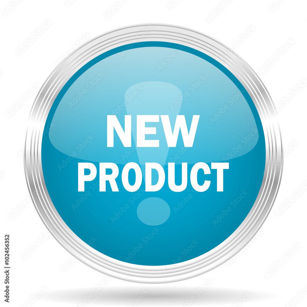 new product blue glossy metallic circle modern web icon on white background new product blue glossy metallic circle modern web icon on white background