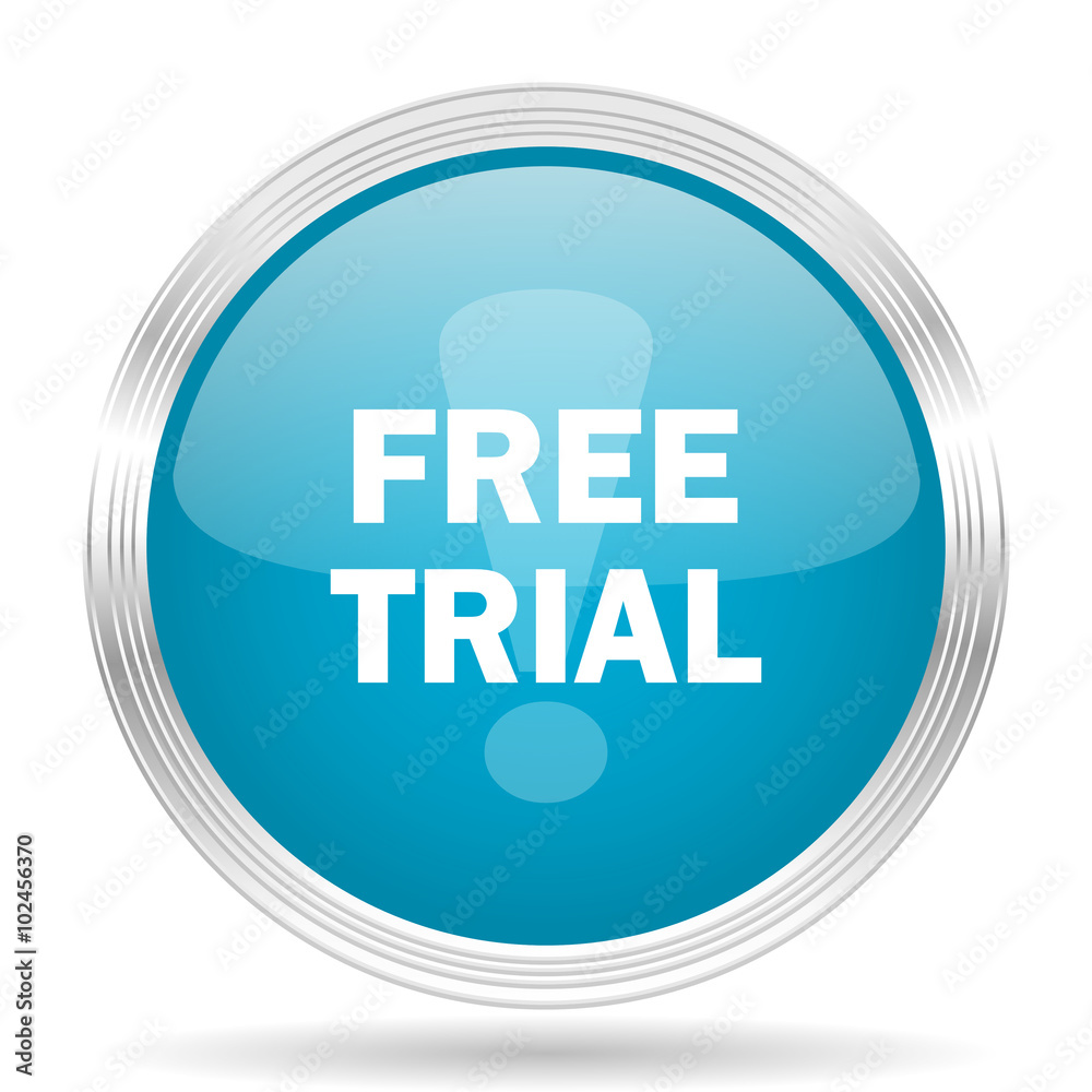free trial blue glossy metallic circle modern web icon on white background free trial blue glossy metallic circle modern web icon on white background