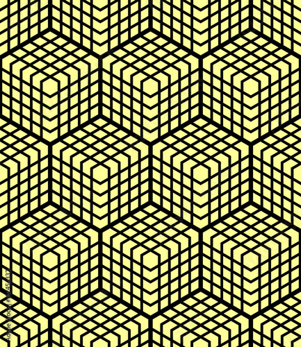 Seamless geometric pattern. 3D illusion.