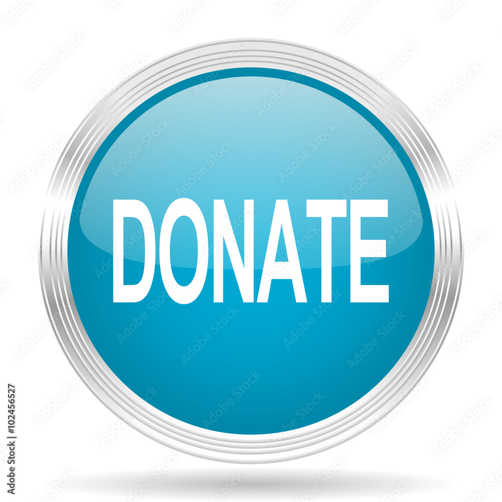 donate blue glossy metallic circle modern web icon on white background donate blue glossy metallic circle modern web icon on white background