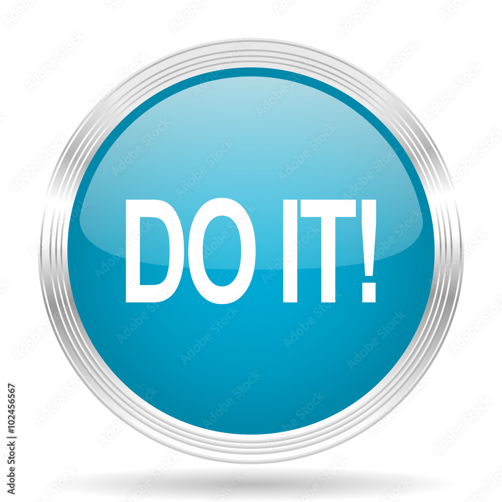 do it blue glossy metallic circle modern web icon on white background do it blue glossy metallic circle modern web icon on white background