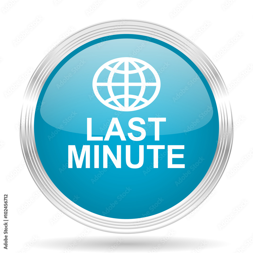 last minute blue glossy metallic circle modern web icon on white background last minute blue glossy metallic circle modern web icon on white background