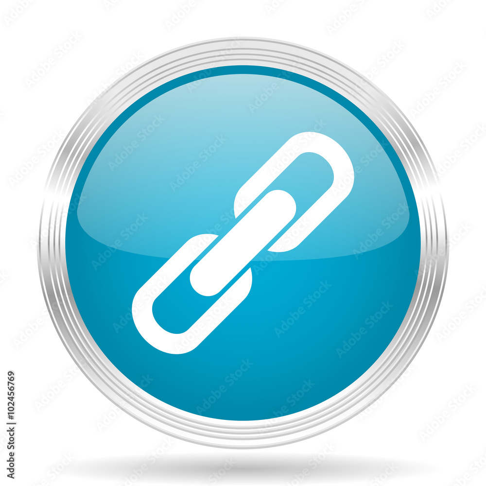 link blue glossy metallic circle modern web icon on white background link blue glossy metallic circle modern web icon on white background
