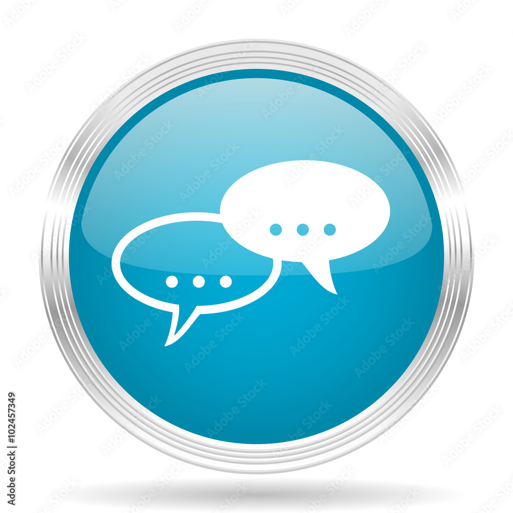 forum blue glossy metallic circle modern web icon on white background forum blue glossy metallic circle modern web icon on white background