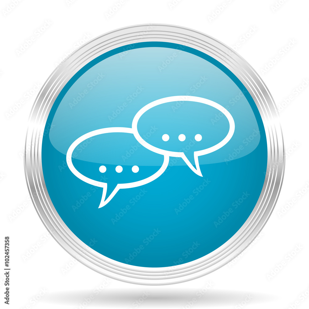 forum blue glossy metallic circle modern web icon on white background forum blue glossy metallic circle modern web icon on white background