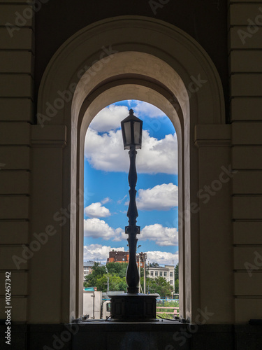 View from a window of the Paveletskaya station in Moscow photo