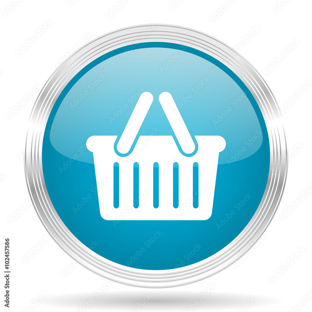 cart blue glossy metallic circle modern web icon on white background cart blue glossy metallic circle modern web icon on white background