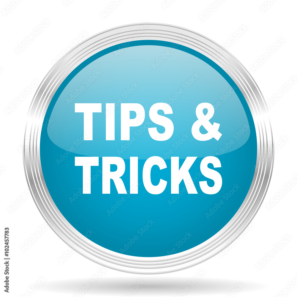 tips tricks blue glossy metallic circle modern web icon on white background tips tricks blue glossy metallic circle modern web icon on white background