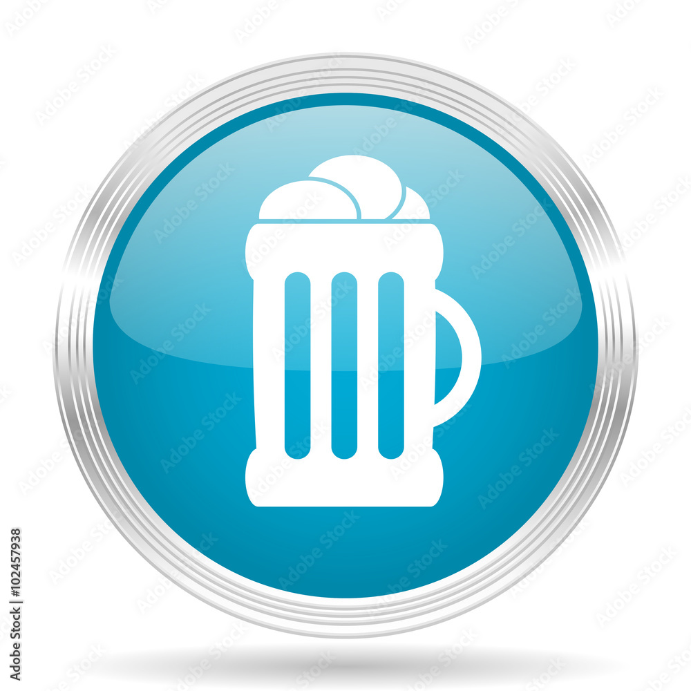 beer blue glossy metallic circle modern web icon on white background beer blue glossy metallic circle modern web icon on white background