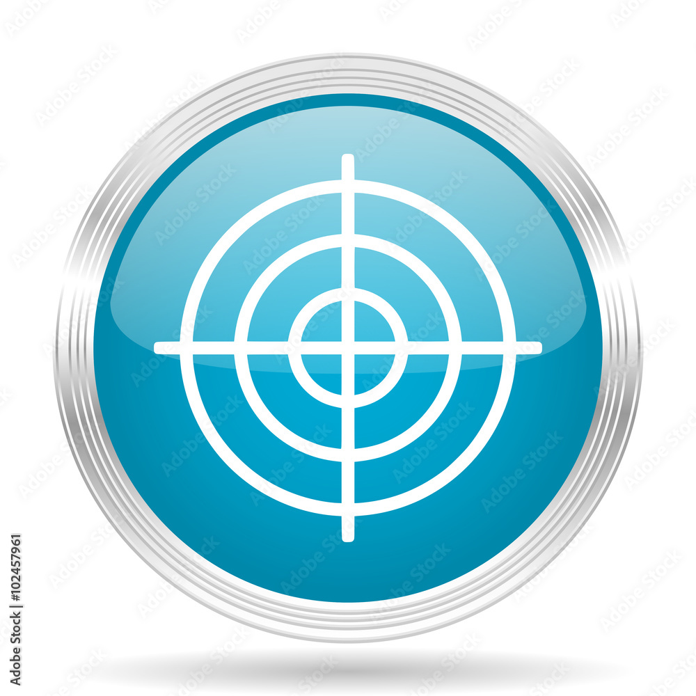 target blue glossy metallic circle modern web icon on white background target blue glossy metallic circle modern web icon on white background