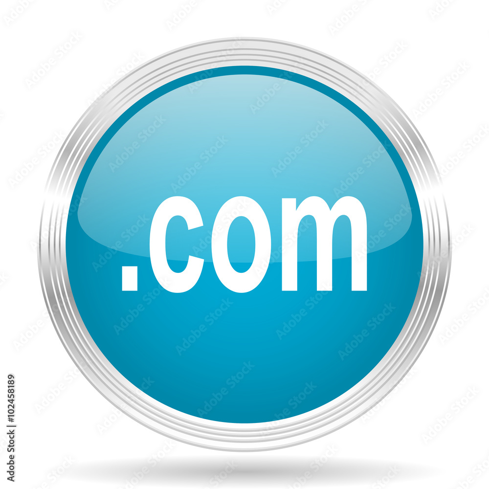 com blue glossy metallic circle modern web icon on white background com blue glossy metallic circle modern web icon on white background