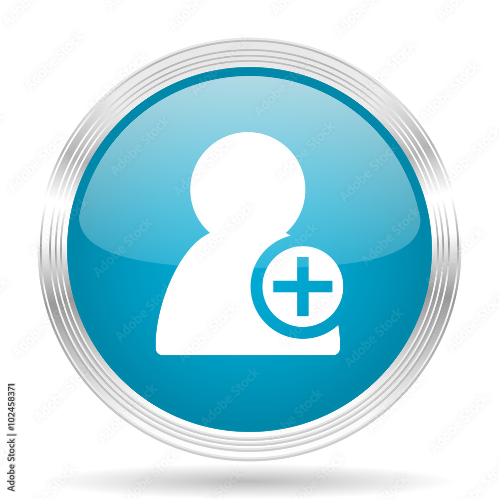 add contact blue glossy metallic circle modern web icon on white background add contact blue glossy metallic circle modern web icon on white background