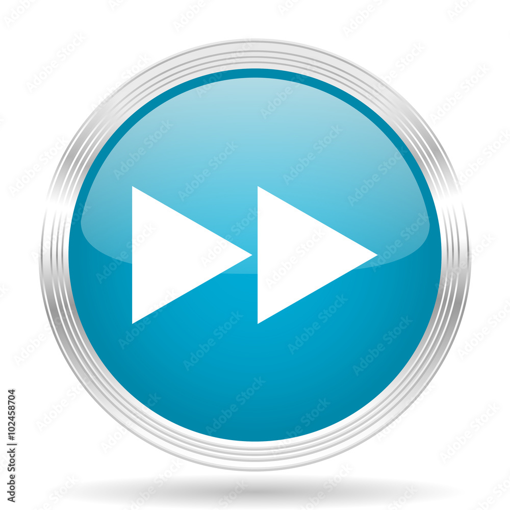 rewind blue glossy metallic circle modern web icon on white background rewind blue glossy metallic circle modern web icon on white background