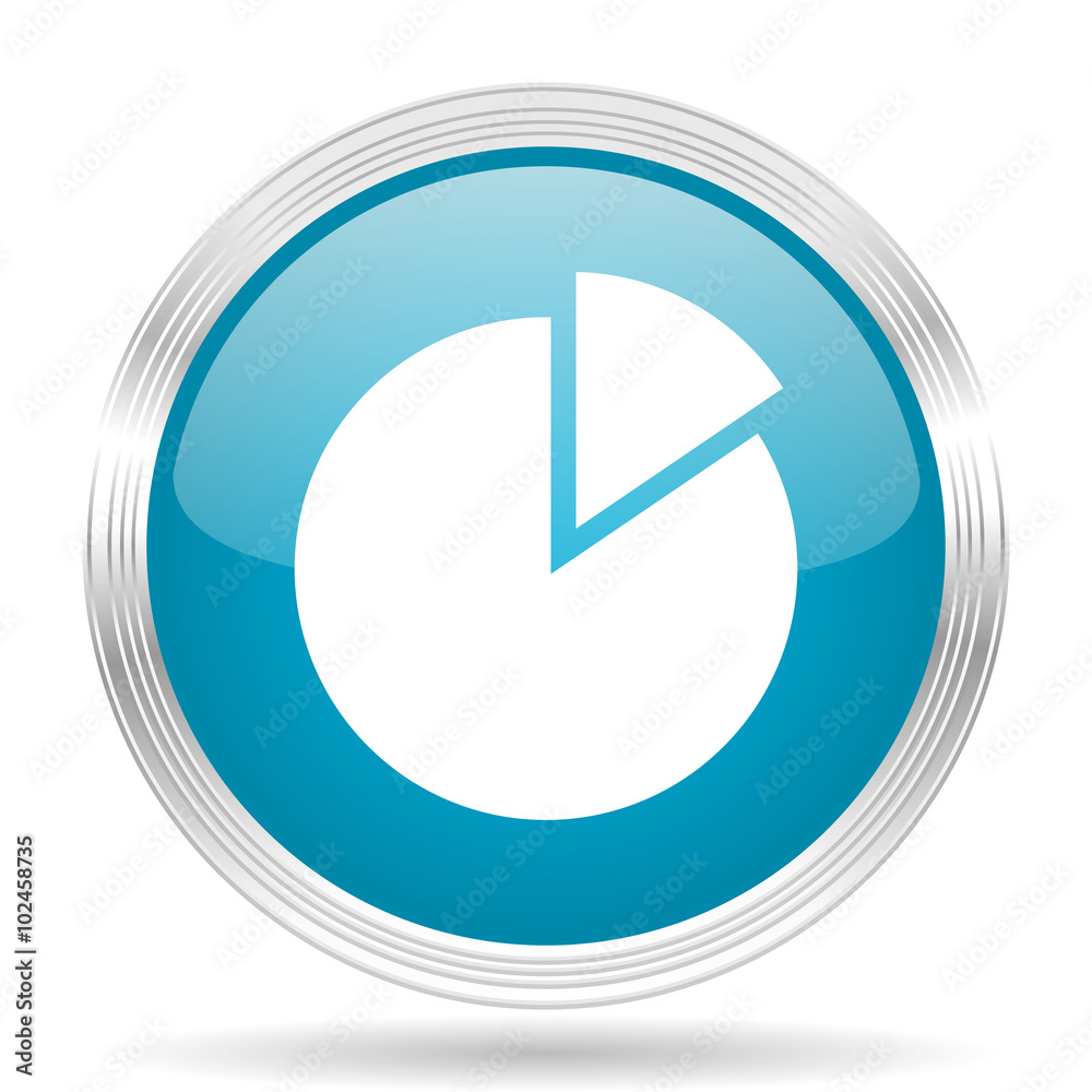chart blue glossy metallic circle modern web icon on white background chart blue glossy metallic circle modern web icon on white background