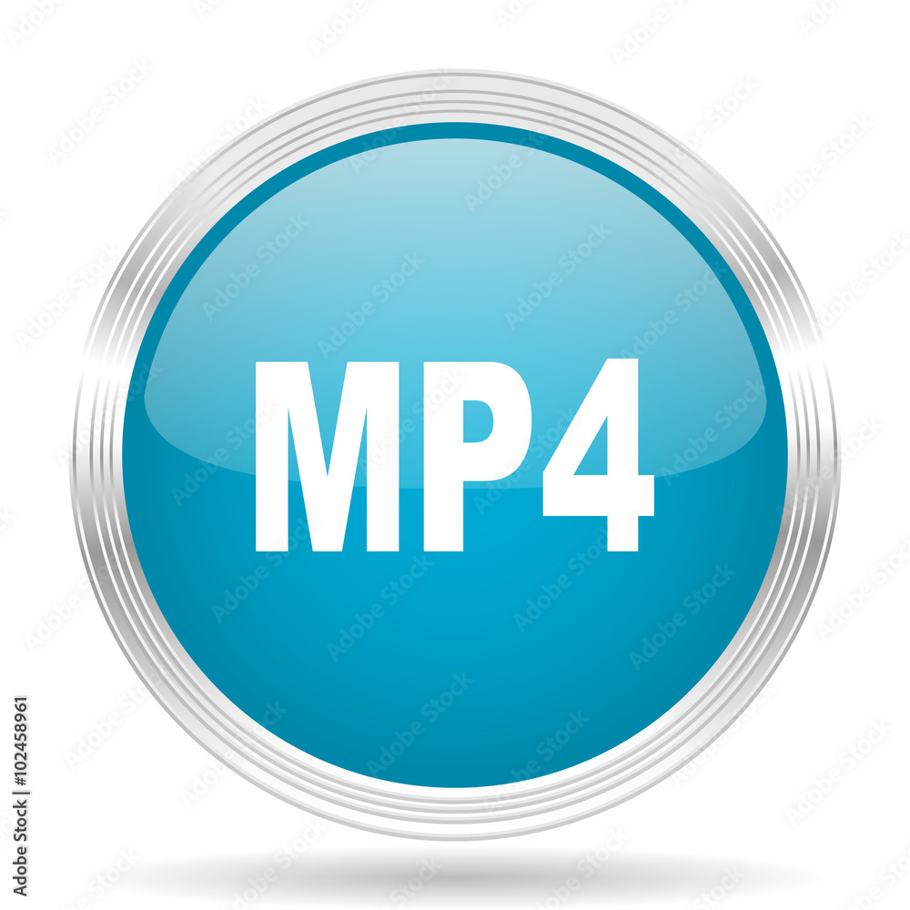 mp4 blue glossy metallic circle modern web icon on white background mp4 blue glossy metallic circle modern web icon on white background