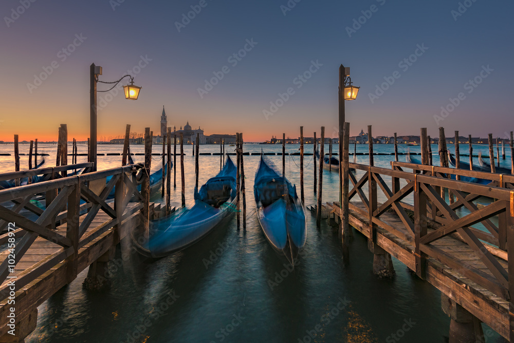 Long exposure Gondolas in Venice