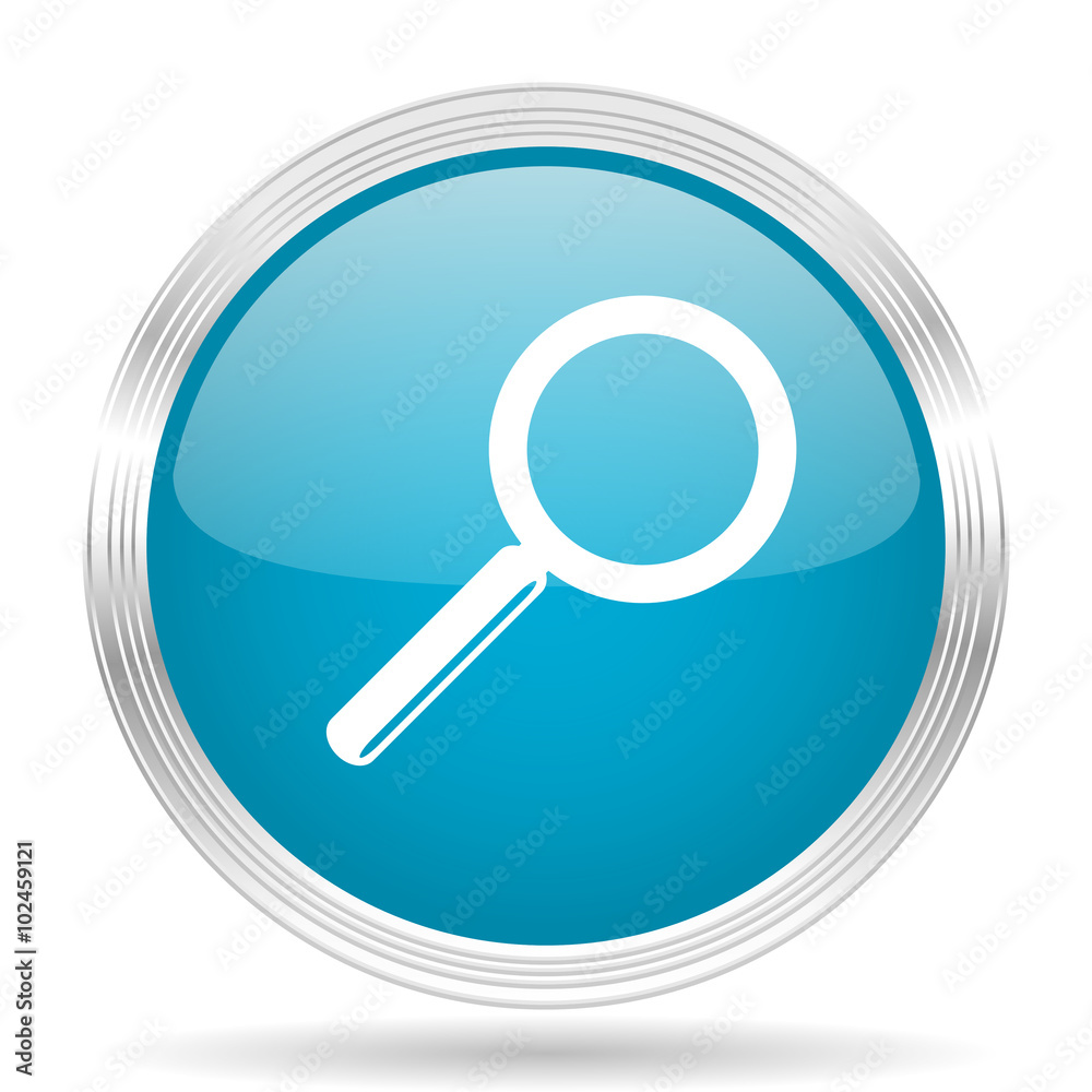 search blue glossy metallic circle modern web icon on white background search blue glossy metallic circle modern web icon on white background