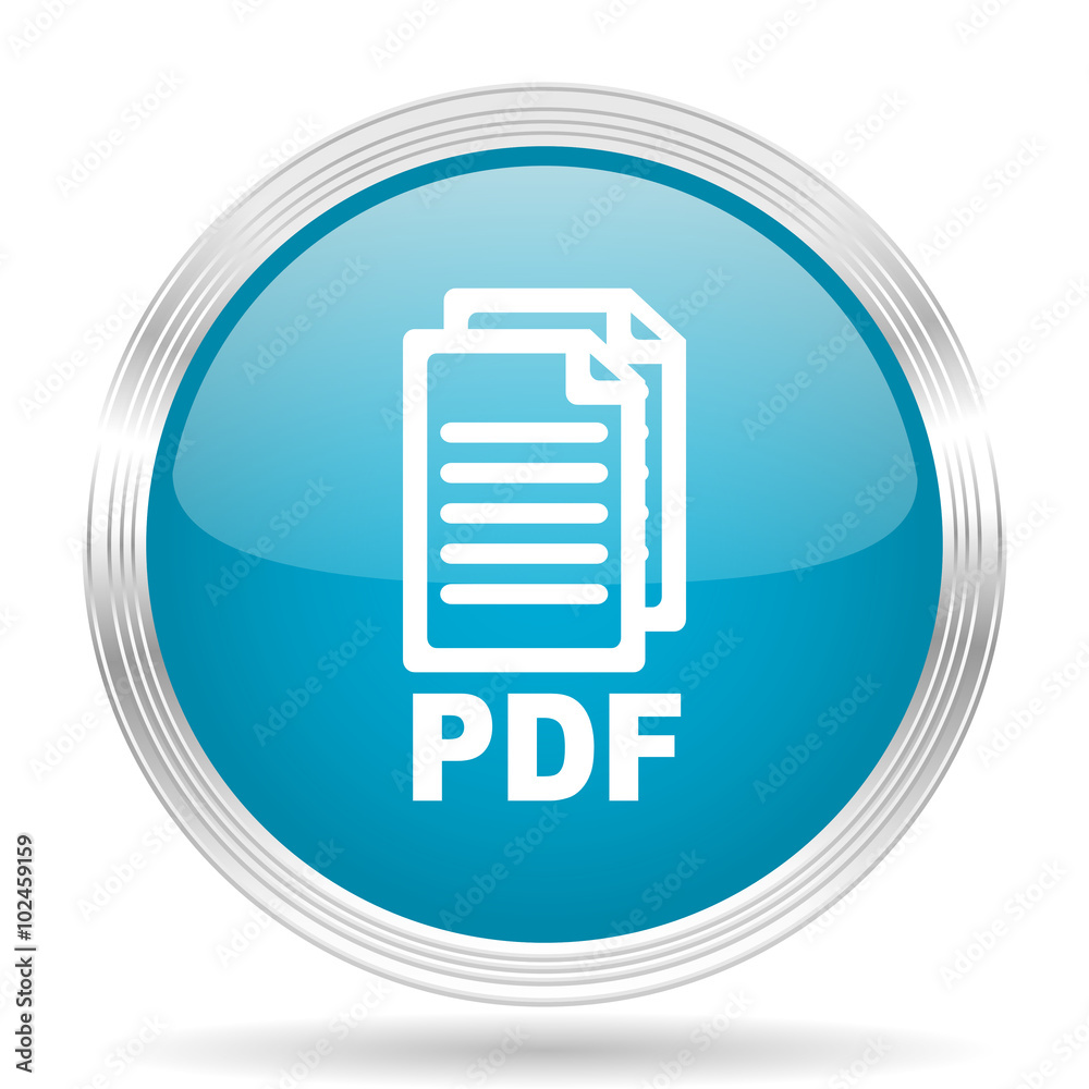pdf blue glossy metallic circle modern web icon on white background, pdf blue glossy metallic circle modern web icon on white background,